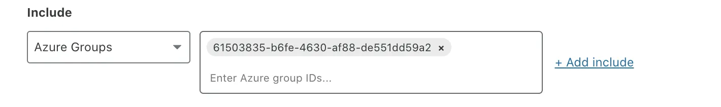 Entering an Azure group ID in Cloudflare One